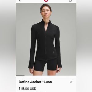 Black Lululemon Define Jacket
